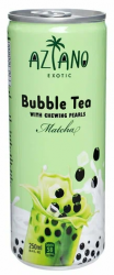 Чай молочный Aziano Babble Tea (зеленый чай Matcha с жевательными шариками из конжака) 250мл