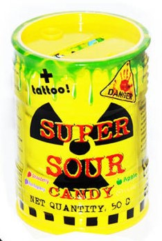 Леденец Super Sour Candy 50г + Тату