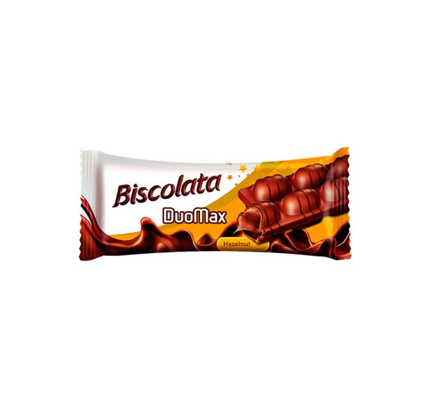  Вафли "Biscolata DuoMax Hazelnut" с ореховой начинкой покр. мол.шок. 44гр