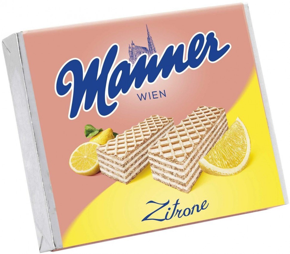 Вафли Manner Zitronencreme 75гр (с лимонным кремом)