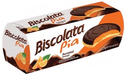 Печенье Biscolata Pia с Апельсиновой начинкой покр.темным шоколадом 100гр