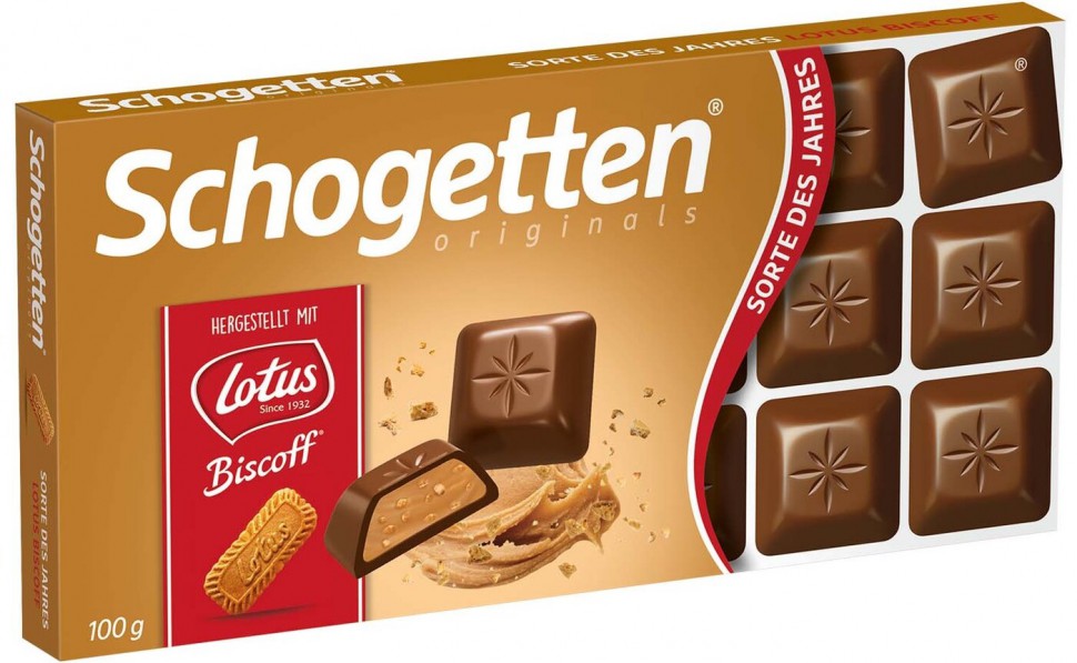 Шоколад Шогеттен - Дробленное печенье Lotus Biscoff 100 гр